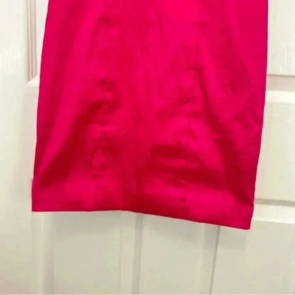 Do + Be • Hot Pink Mini Fitted Cocktail V Neck Ruffle Party Dress Sz M - Picture 6 of 10